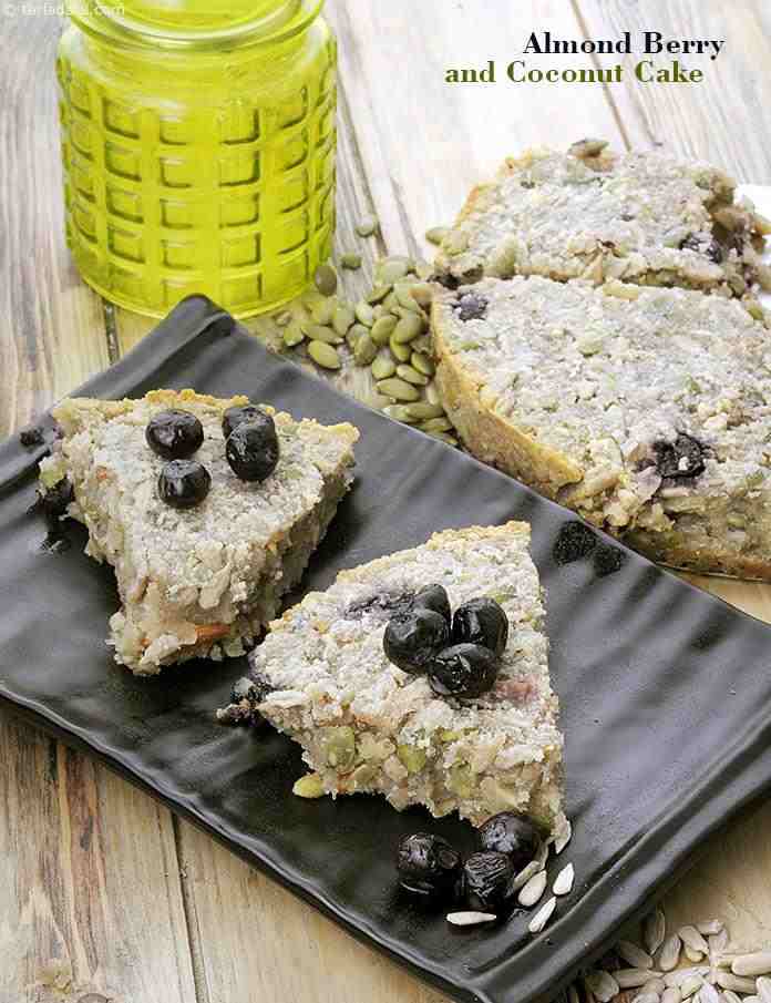 Almond Berry and Coconut Cake, For Fitness and Weight Loss recipe In Gujarati
