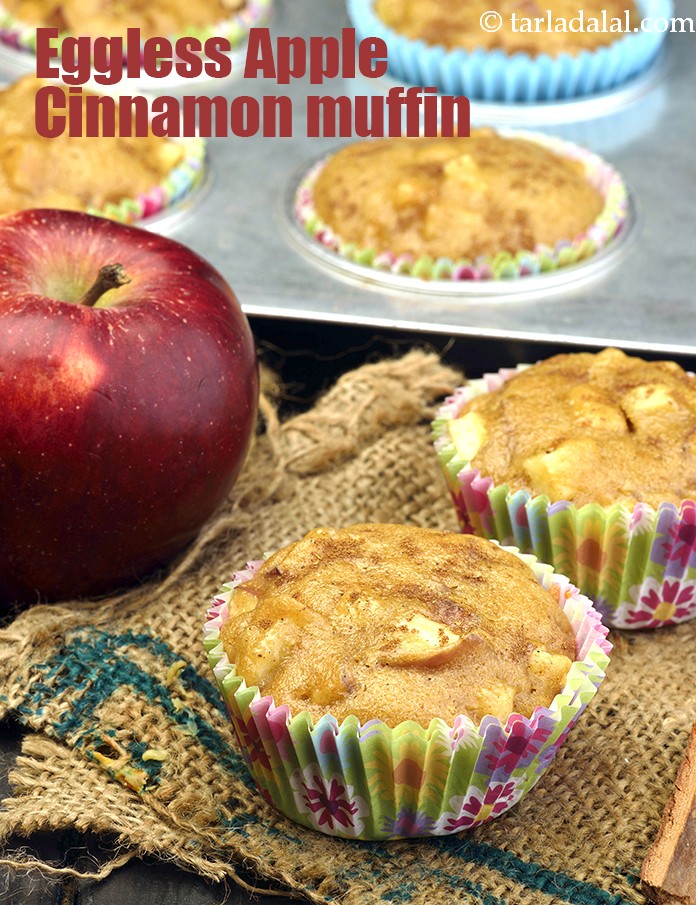 Apple Cinnamon Muffins, Eggless Apple Cinnamon Muffin recipe In Gujarati