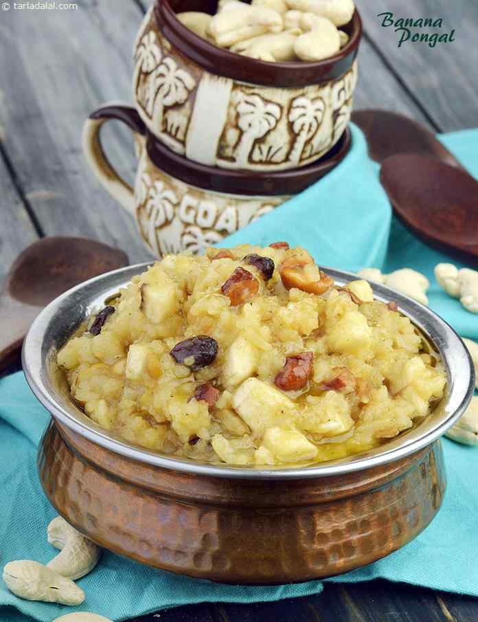 Banana Pongal, Sweet South Indian Banana Porridge recipe In Gujarati
