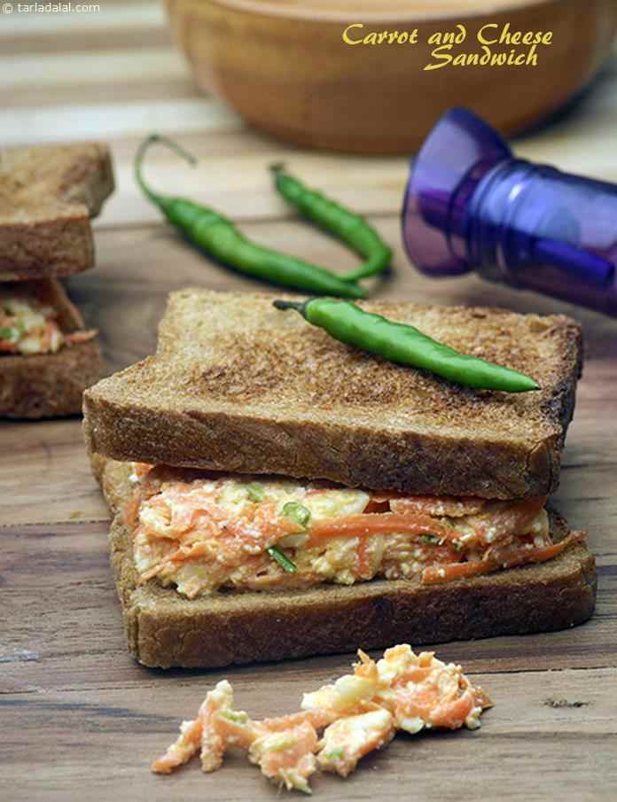 Carrot and Cheese Sandwich recipe In Gujarati