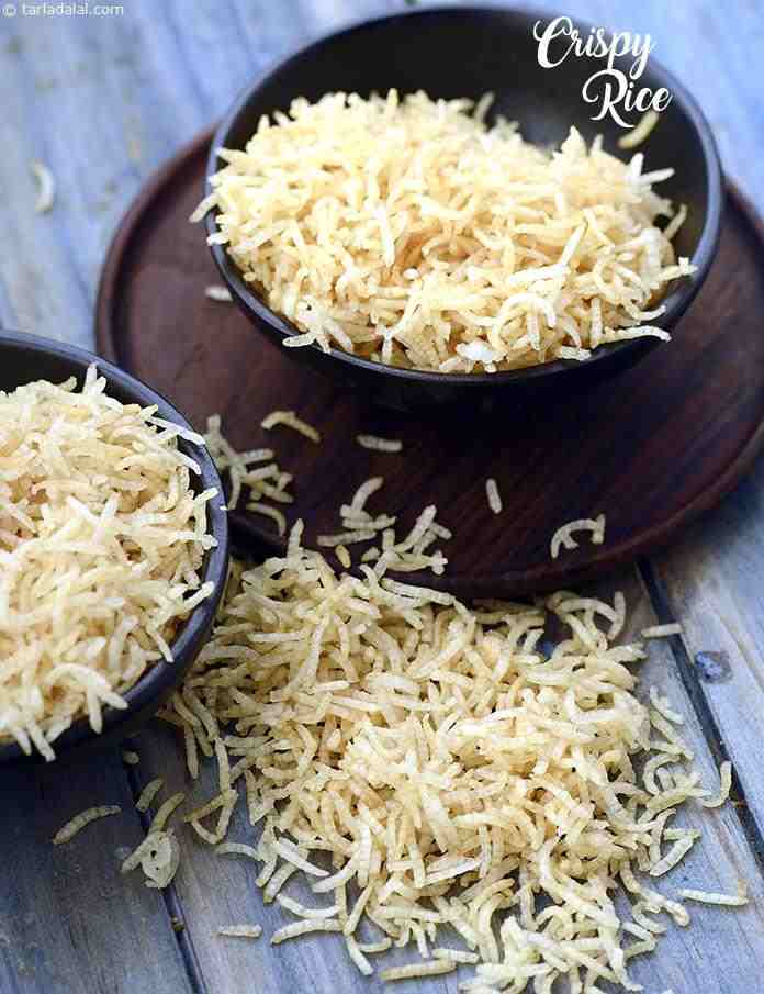 Crispy Rice, Deep Fried Chinese Crispy Rice recipe In Gujarati