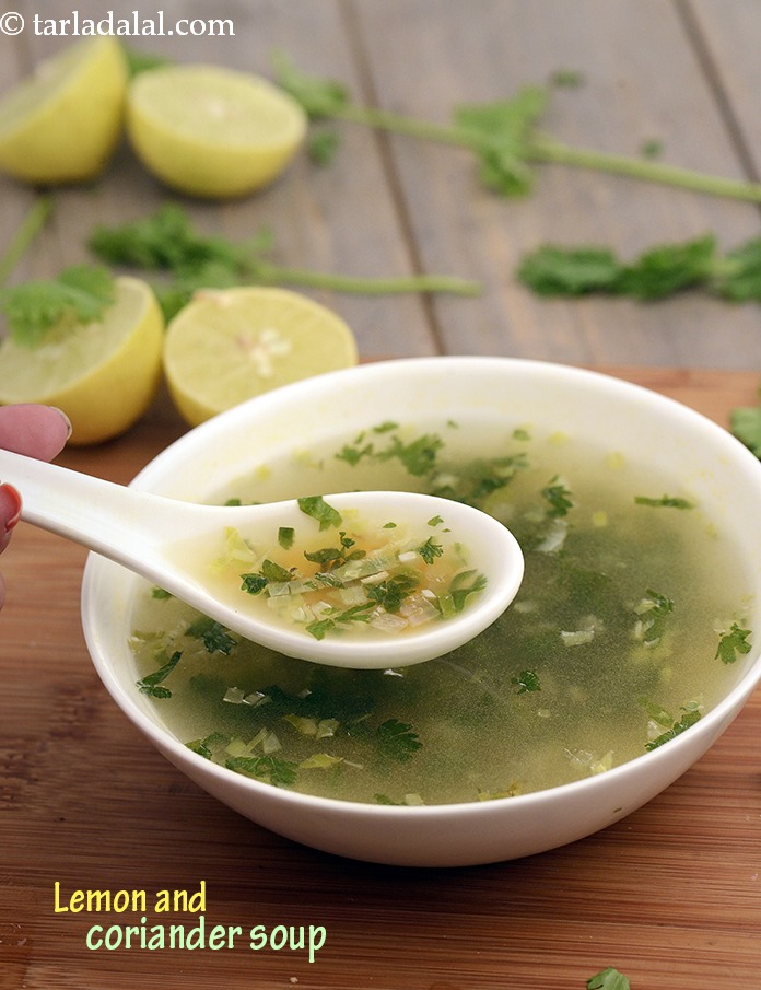 लेमन एण्ड कोरीयेन्डर सूप | नींबू और धनिया सूप | हेल्दी नींबू और धनिया सूप |