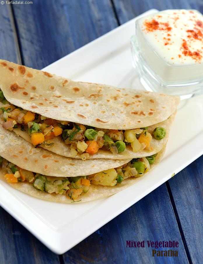 Mixed Vegetable Paratha recipe In Gujarati