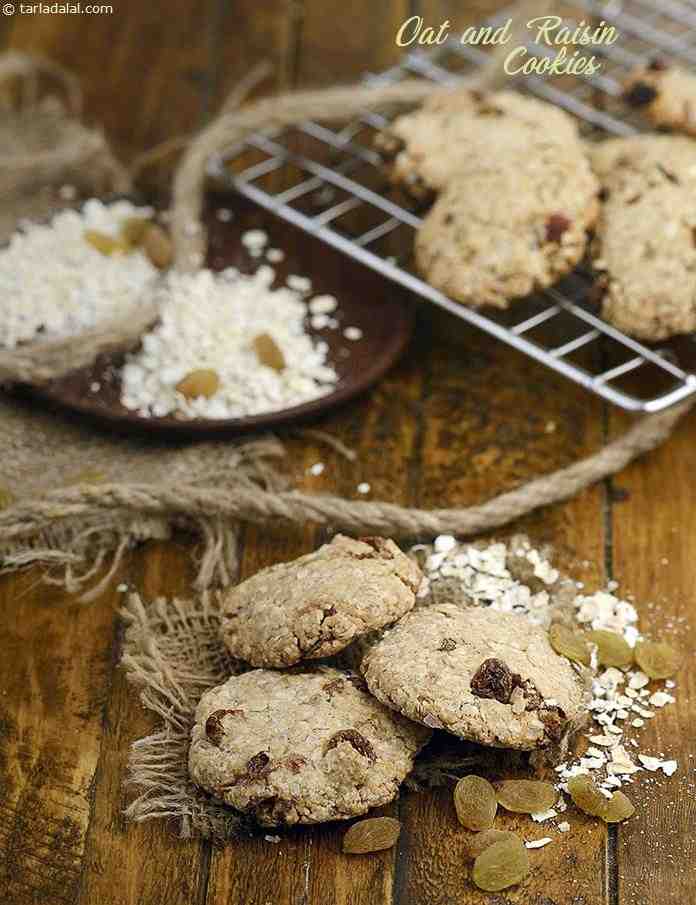 Oat and Raisin Cookies ( Healthy Heart and Low Cholesterol Recipe) In Gujarati