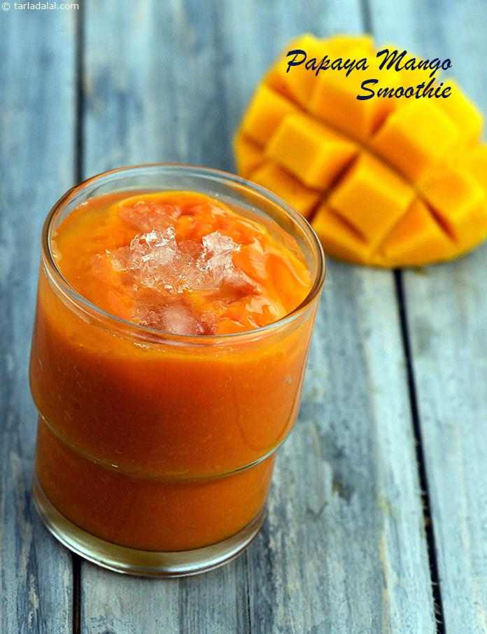 Papaya Mango Smoothie (  Healthy Breakfast) recipe In Gujarati