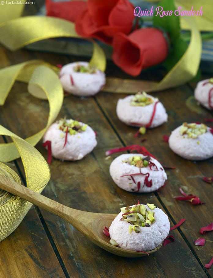 Quick Rose Sandesh recipe In Gujarati