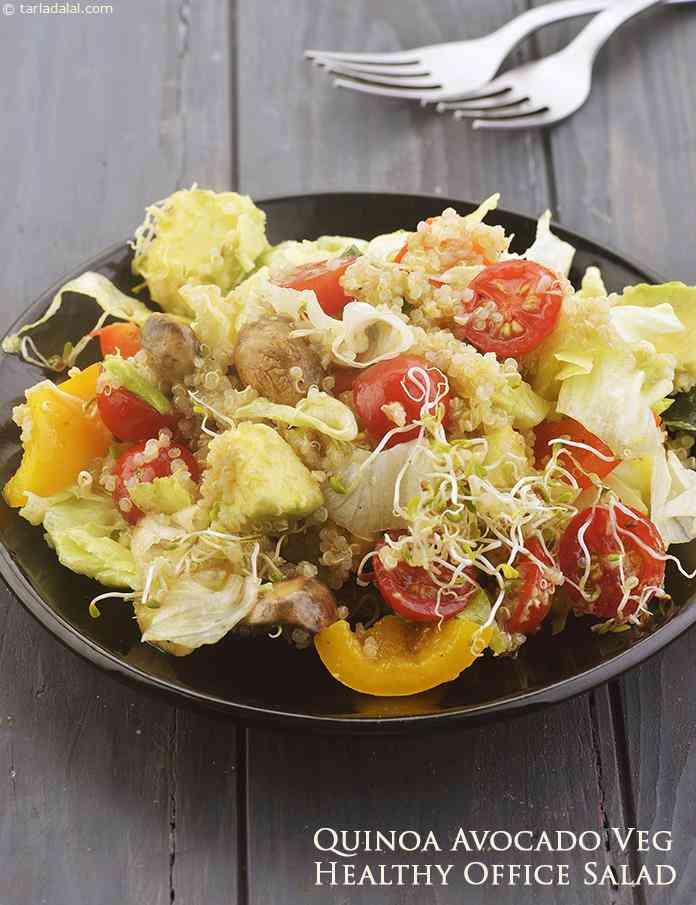 Quinoa Avocado Veg Healthy Office Salad recipe In Gujarati