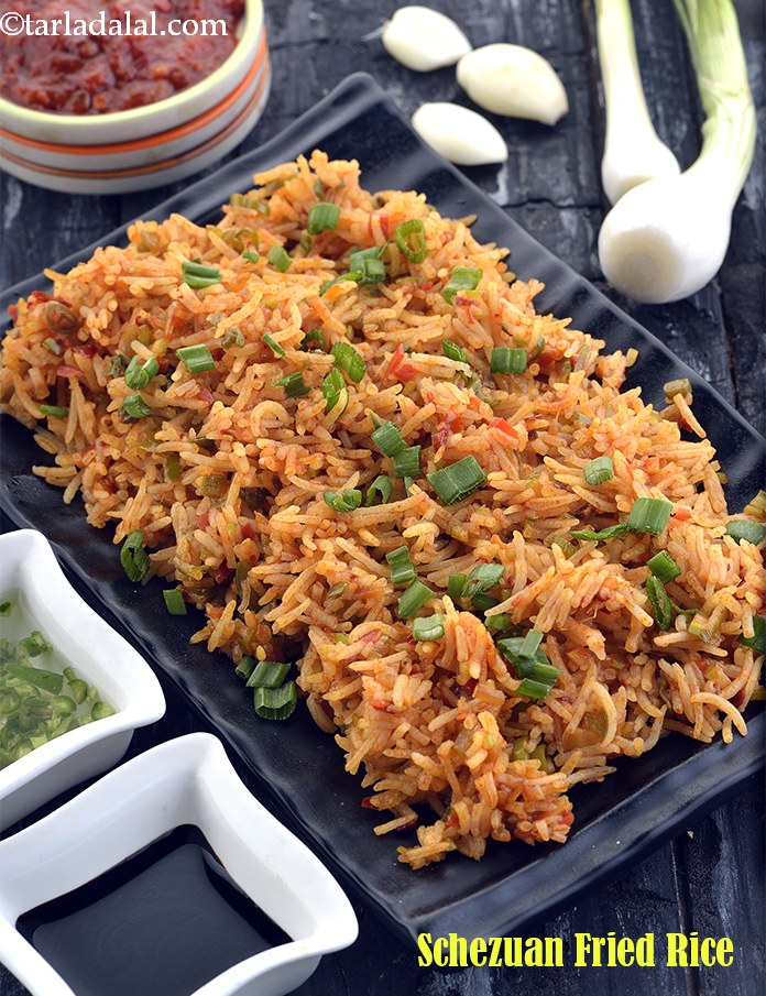 Schezuan Fried Rice, Schezwan Fried Rice recipe In Gujarati