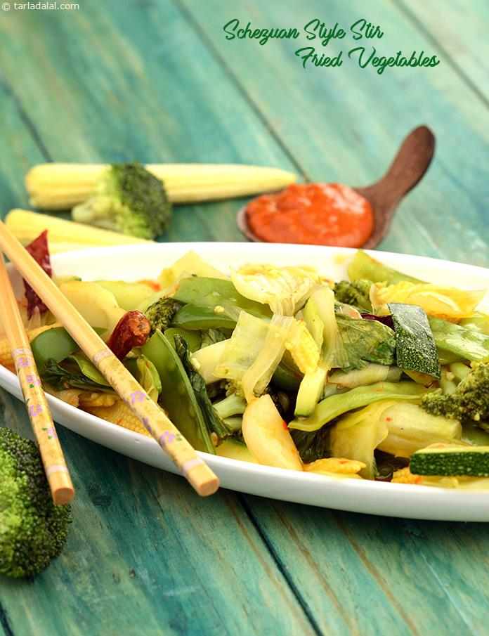 Schezuan Style Stir Fried Vegetables recipe In Gujarati
