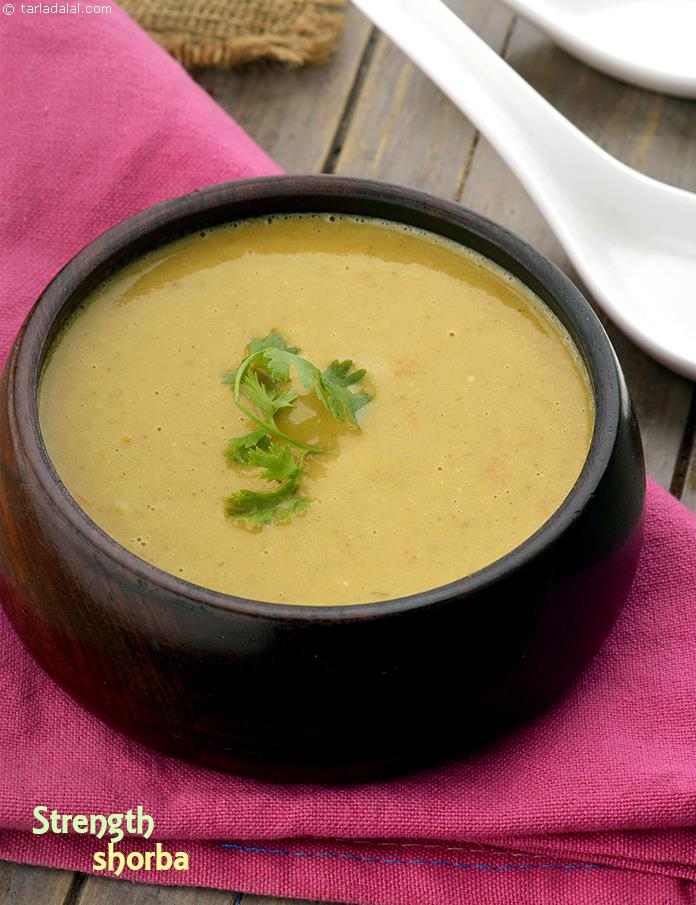 Masoor Dal and Spinach Soup, Indian Curry Soup recipe In Gujarati