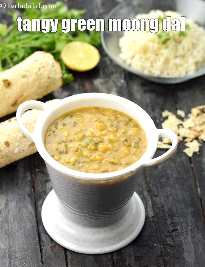 Green Moong Dal, Khatti Dal recipe In Gujarati
