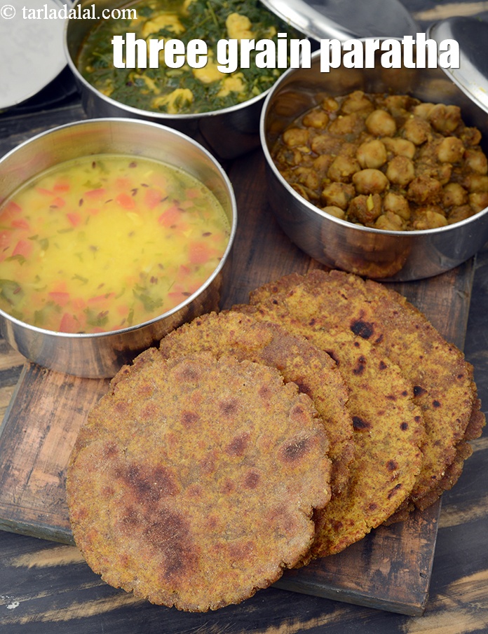 Three Grain Paratha, Gluten Free Paratha recipe In Gujarati