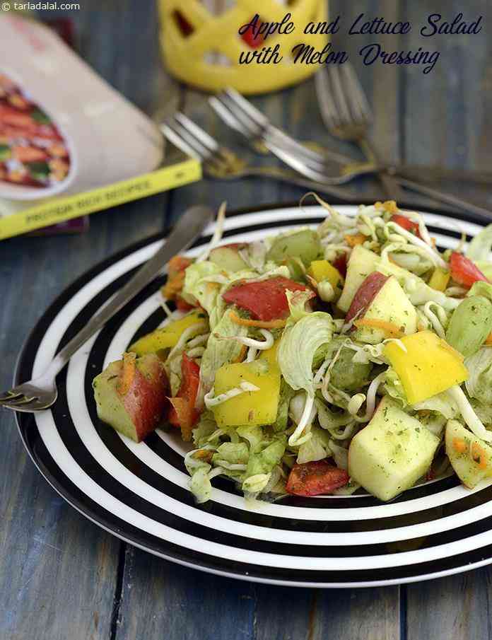Apple and Lettuce Salad with Melon Dressing ( Iron Rich Recipe ) In Gujarati