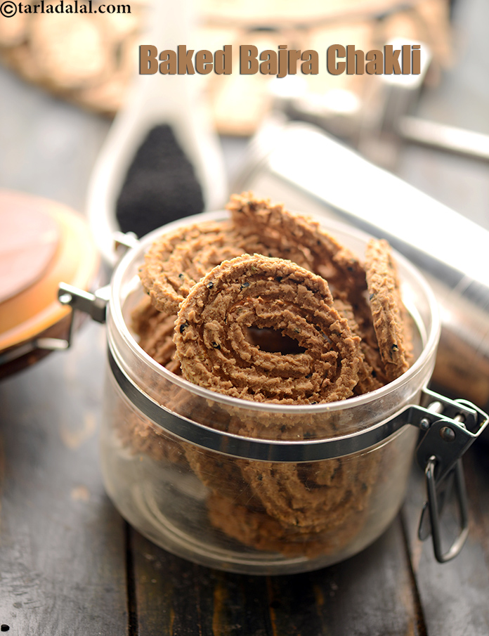 Baked Bajra Chakli, Bajra Murukku recipe In Gujarati