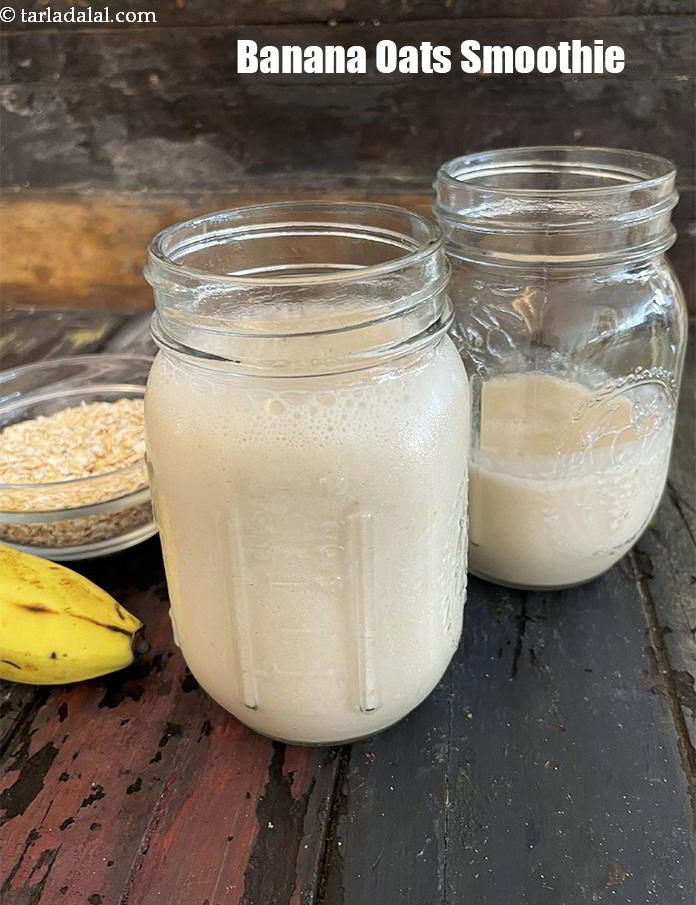 Banana Oats Smoothie, Healthy Oats Banana Smoothie recipe In Gujarati