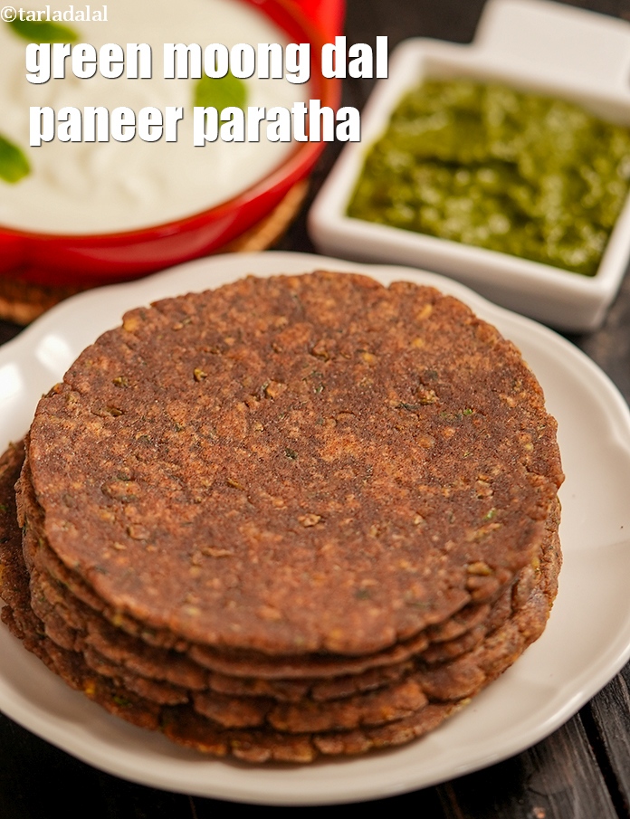 Green Moong Dal Paneer Paratha (  Gluten Free) recipe In Gujarati