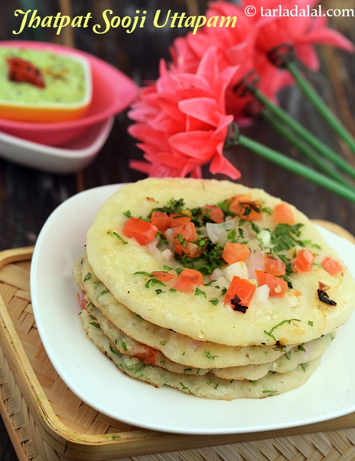 Jhatpat Sooji Uttapam Recipe Rava Uttapam