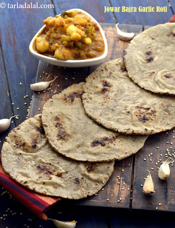 Jowar Bajra Garlic Roti recipe In Gujarati