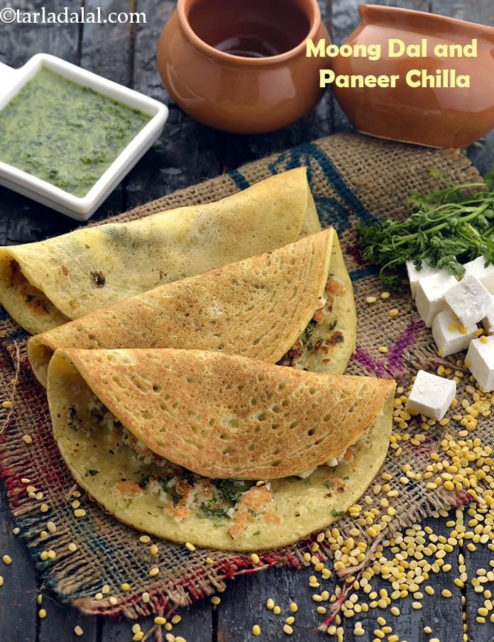 Moong Dal and Paneer Chilla recipe In Gujarati