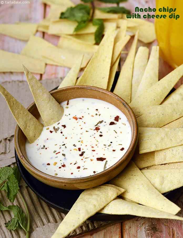 Nacho Chips With Cheese Dip Tiffin Treats Recipe