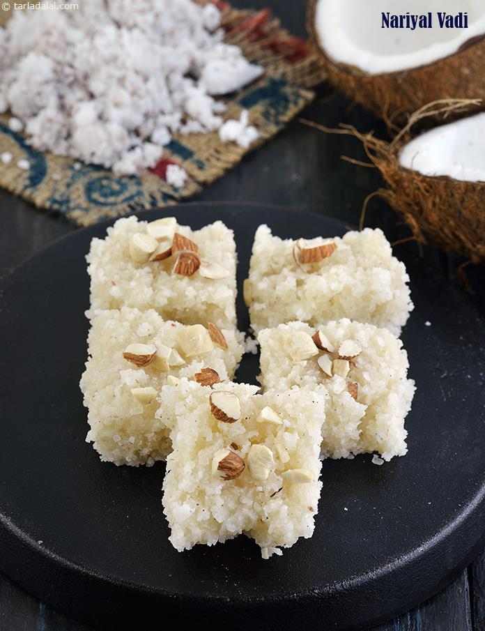 Nariyal Vadi, Naralachi Vadi, Maharashtrian Coconut Mithai recipe In Gujarati
