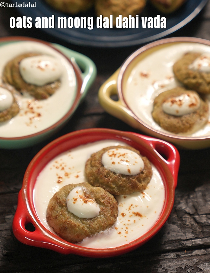 Oats and Moong Dal Dahi Vada recipe In Gujarati