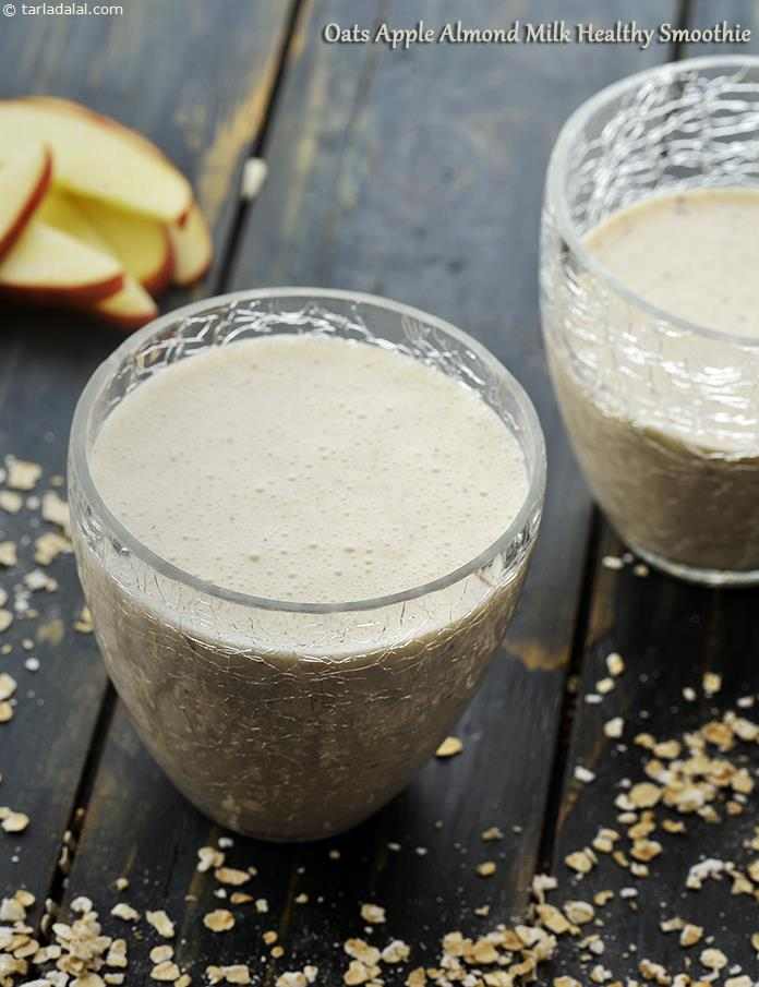 Oats Apple Almond Milk Healthy Smoothie Recipe