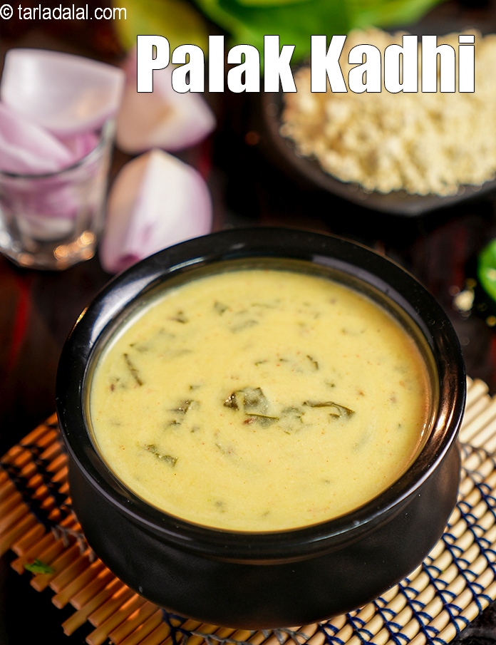 Palak Kadhi ( Low Calorie Recipe ) In Gujarati