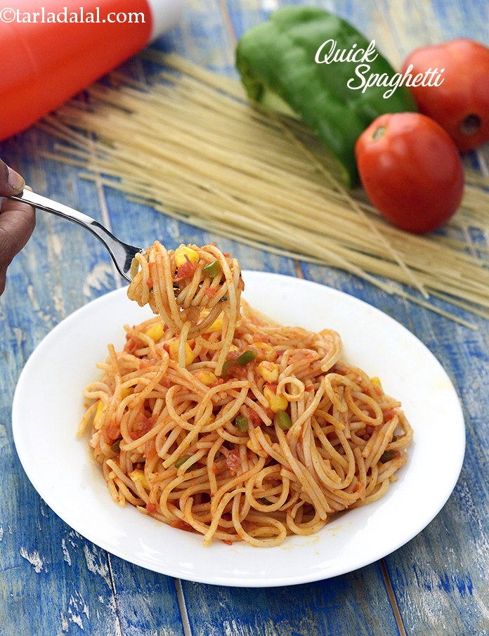 Quick Veg Spaghetti Indian Style Tomato Spaghetti Tiffin Box Veg Spaghetti