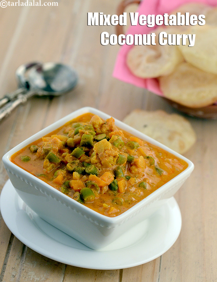 Mixed Vegetables Coconut Curry, Sabzi ka Salan recipe In Gujarati