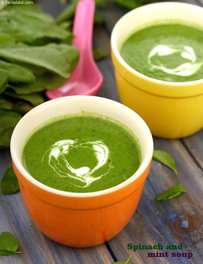 Spinach and Mint Soup recipe In Gujarati