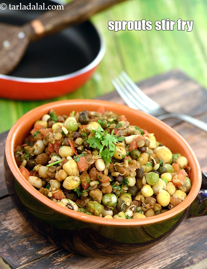 Sprouts Stir Fry, Mixed Sprouts Sabzi recipe In Gujarati