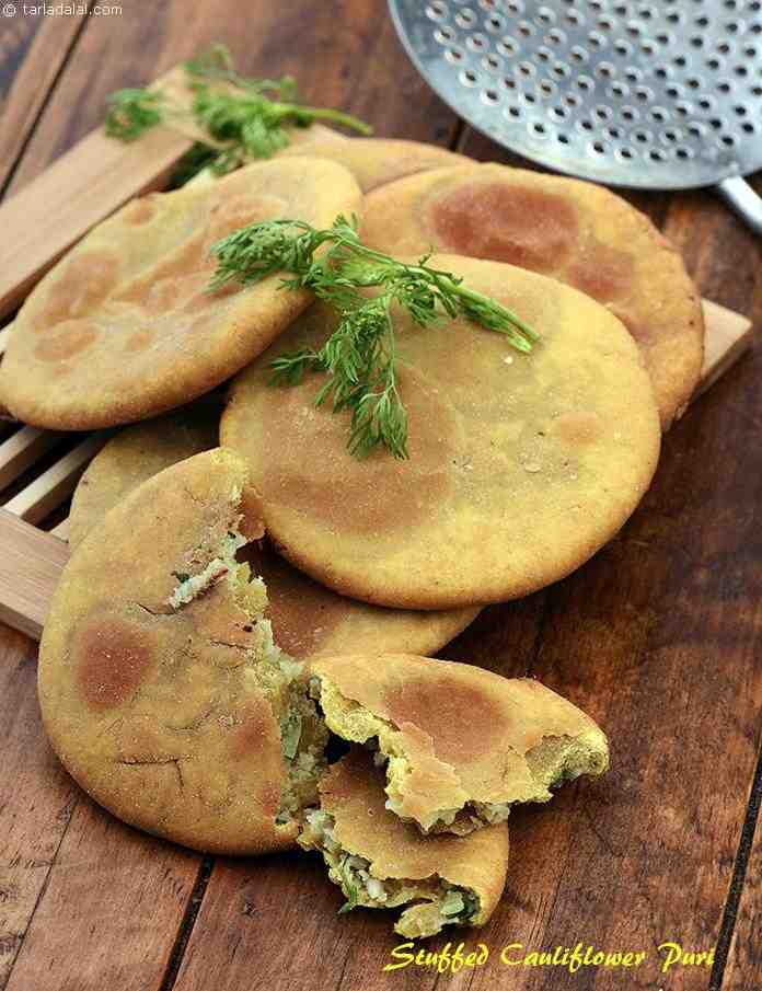 Stuffed Cauliflower Puri recipe In Gujarati