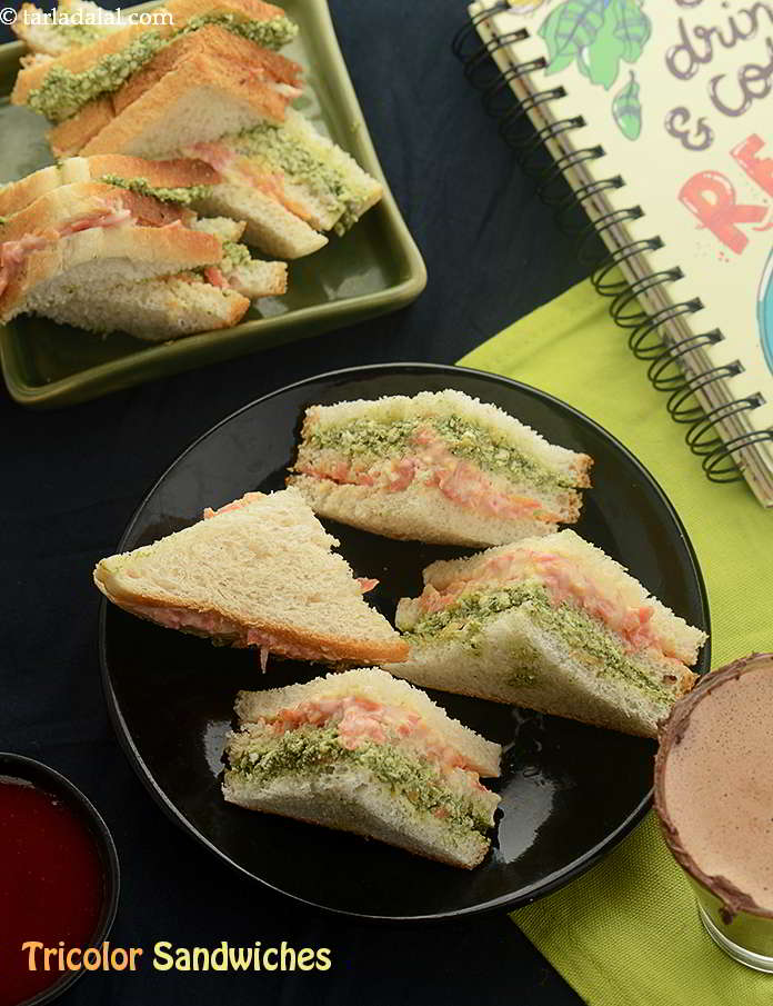 Tri Colour Sandwich Recipe How To Make Tri Colour Sandwich By Shakuntla Tulshyan Plattershare