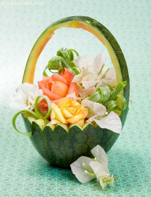 Watermelon Basket Fruit Carvings Recipe