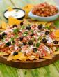 Nachos with Salsa and Baked Beans in Hindi