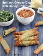 Spinach Cheese Cigars with Honey Chilli Sauce