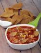 Tortilla Soup, Crushed Nacho Chips in Tomato Based Soup